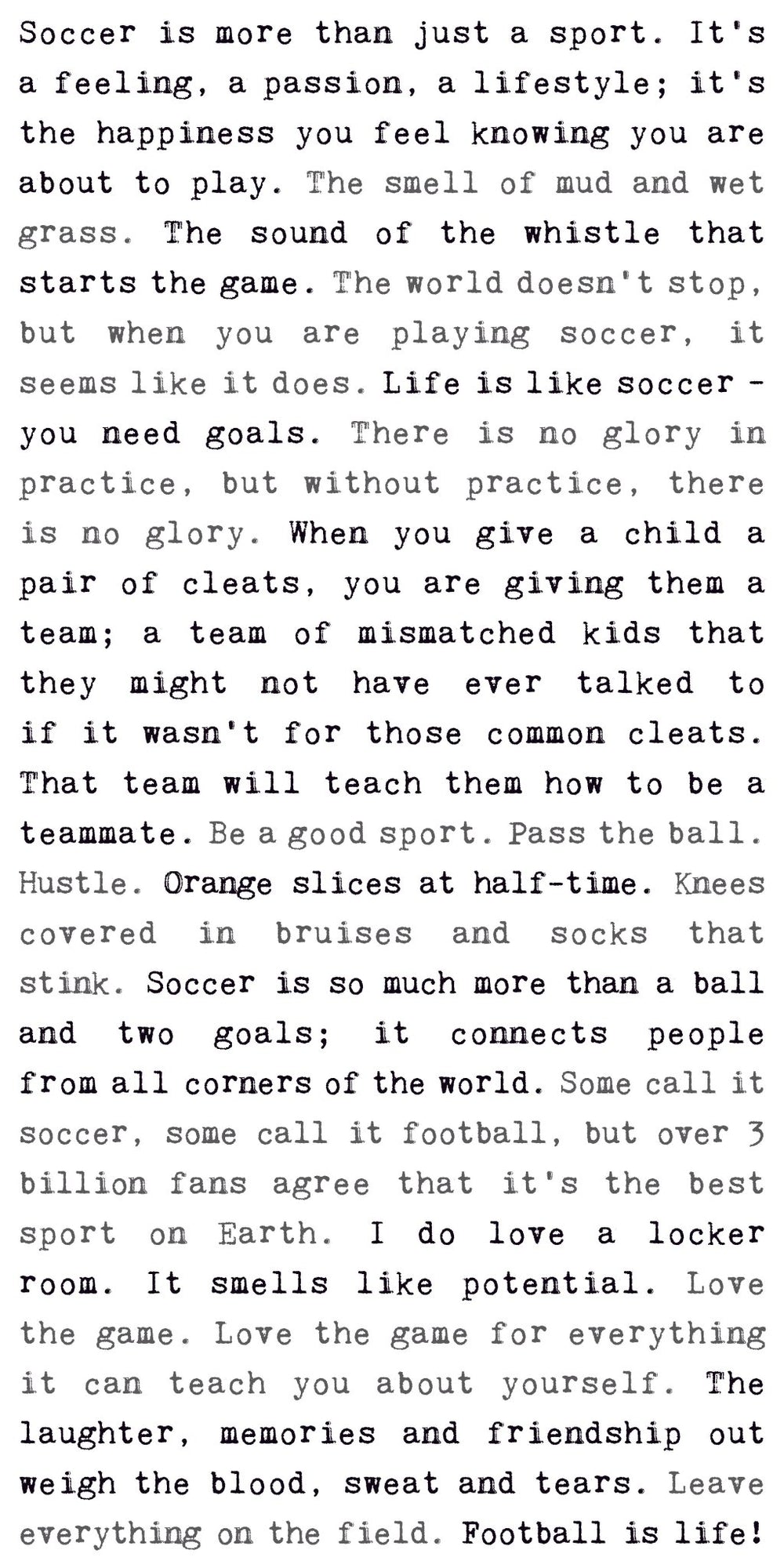 Typewriter Sign - Soccer - Cedar Mountain Studios