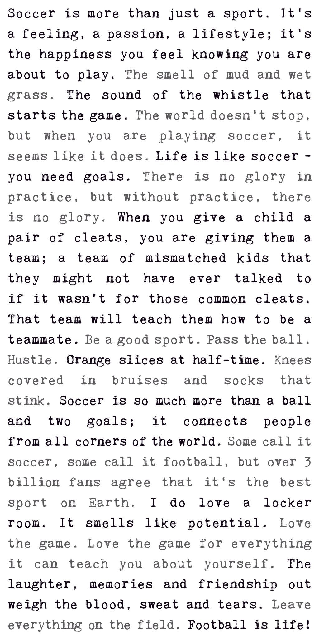 Typewriter Sign - Soccer - Cedar Mountain Studios