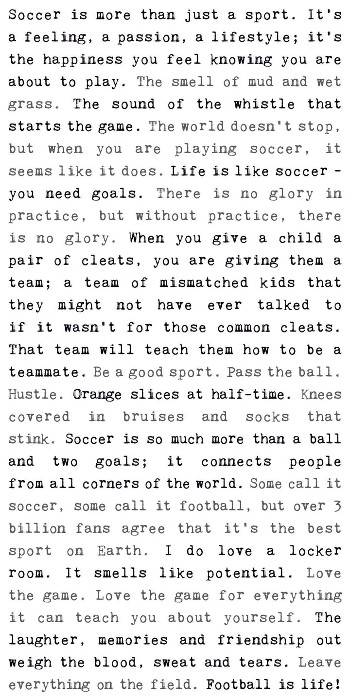 Typewriter Sign - Soccer - Cedar Mountain Studios
