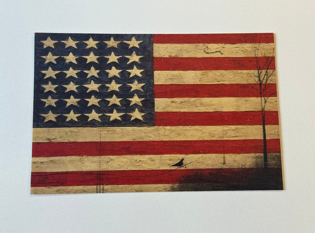 USA Flag Wood Postcard - Cedar Mountain Studios