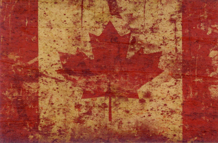 Canada Flag Wood Postcard - Cedar Mountain Studios