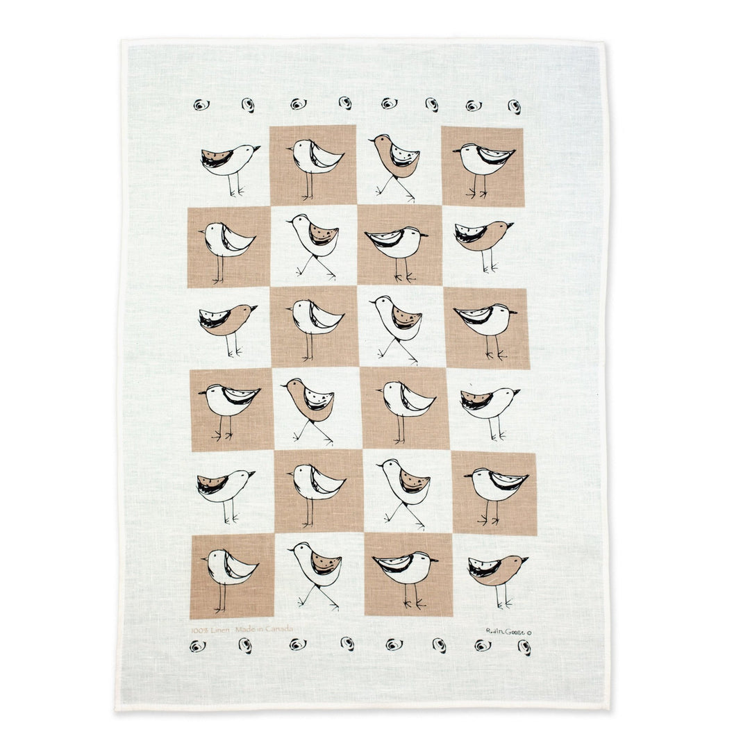Checked Bird Tea Towel - Cedar Mountain Studios