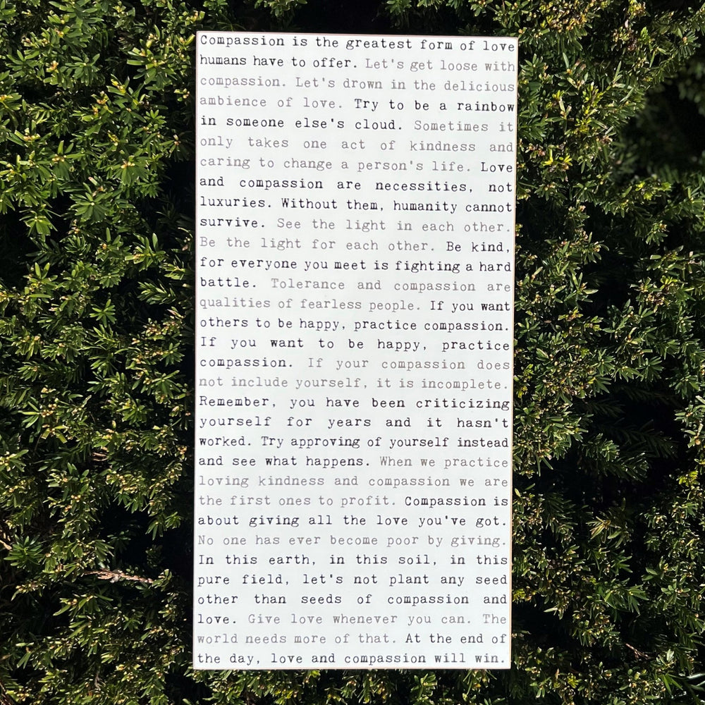 Compassion Typewriter Sign - Cedar Mountain Studios