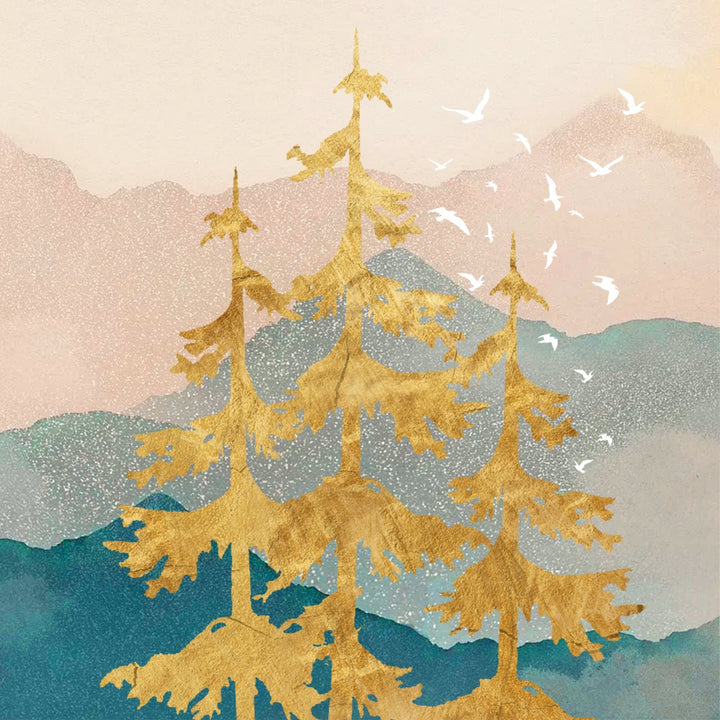 Gold Trees Marble Coaster - Cedar Mountain Studios