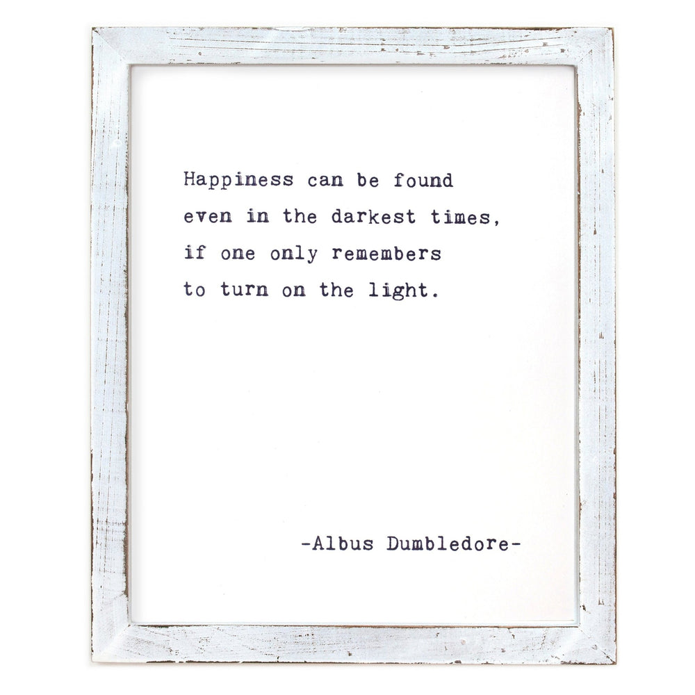 Happiness (Albus Dumbledore) Framed Words - Cedar Mountain Studios
