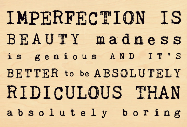 Imperfection Is Beauty Wood Postcard - Cedar Mountain Studios