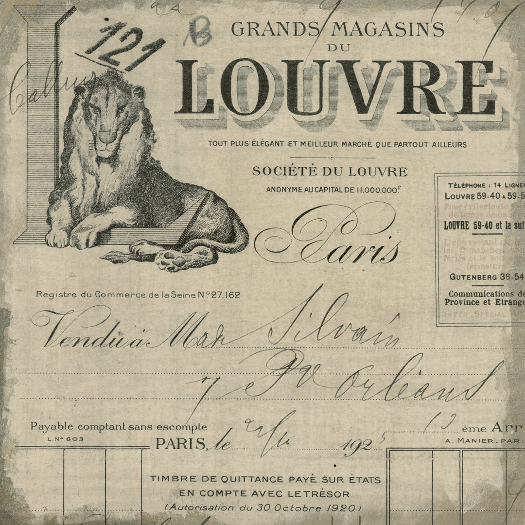 Label Louvre Marble Coaster - Cedar Mountain Studios