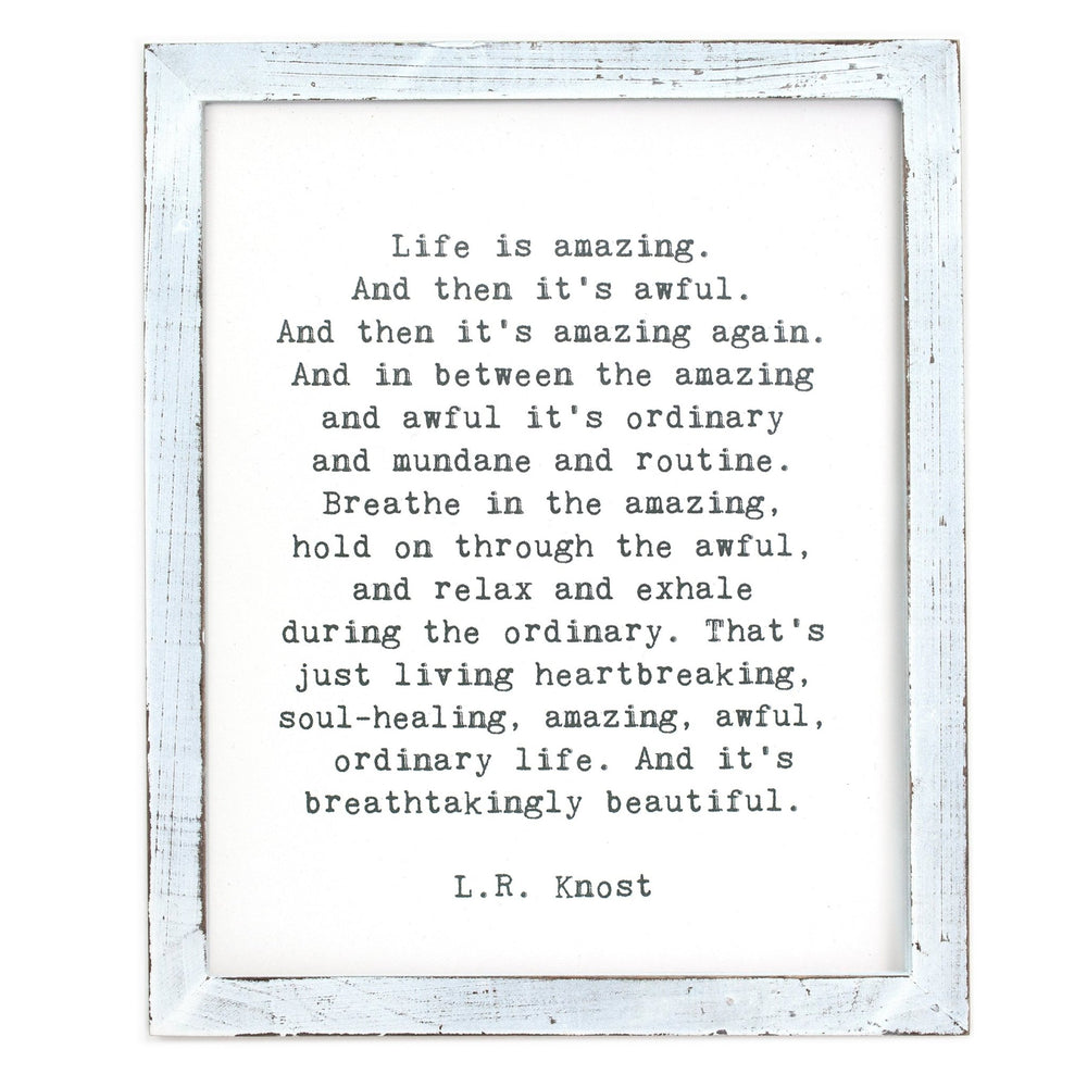 Life is Amazing Framed Words - Cedar Mountain Studios