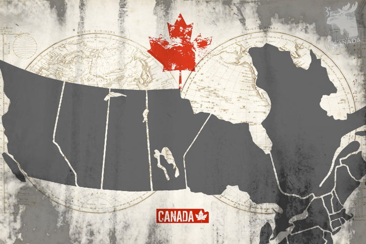 Map of Canada Wood Postcard - Cedar Mountain Studios