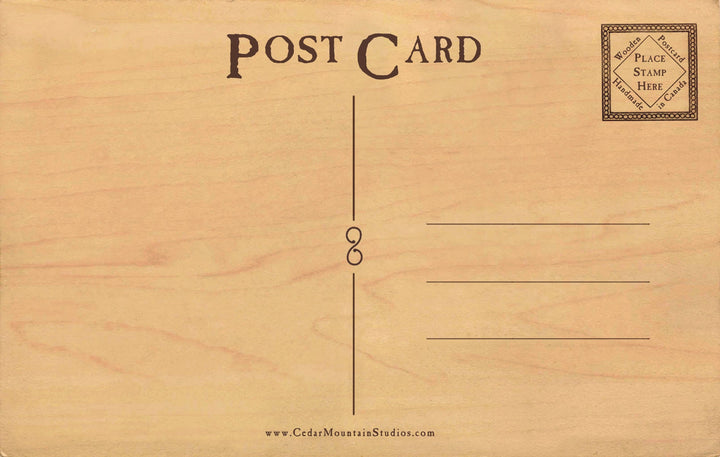 Moose Stand Strong Wood Postcard - Cedar Mountain Studios