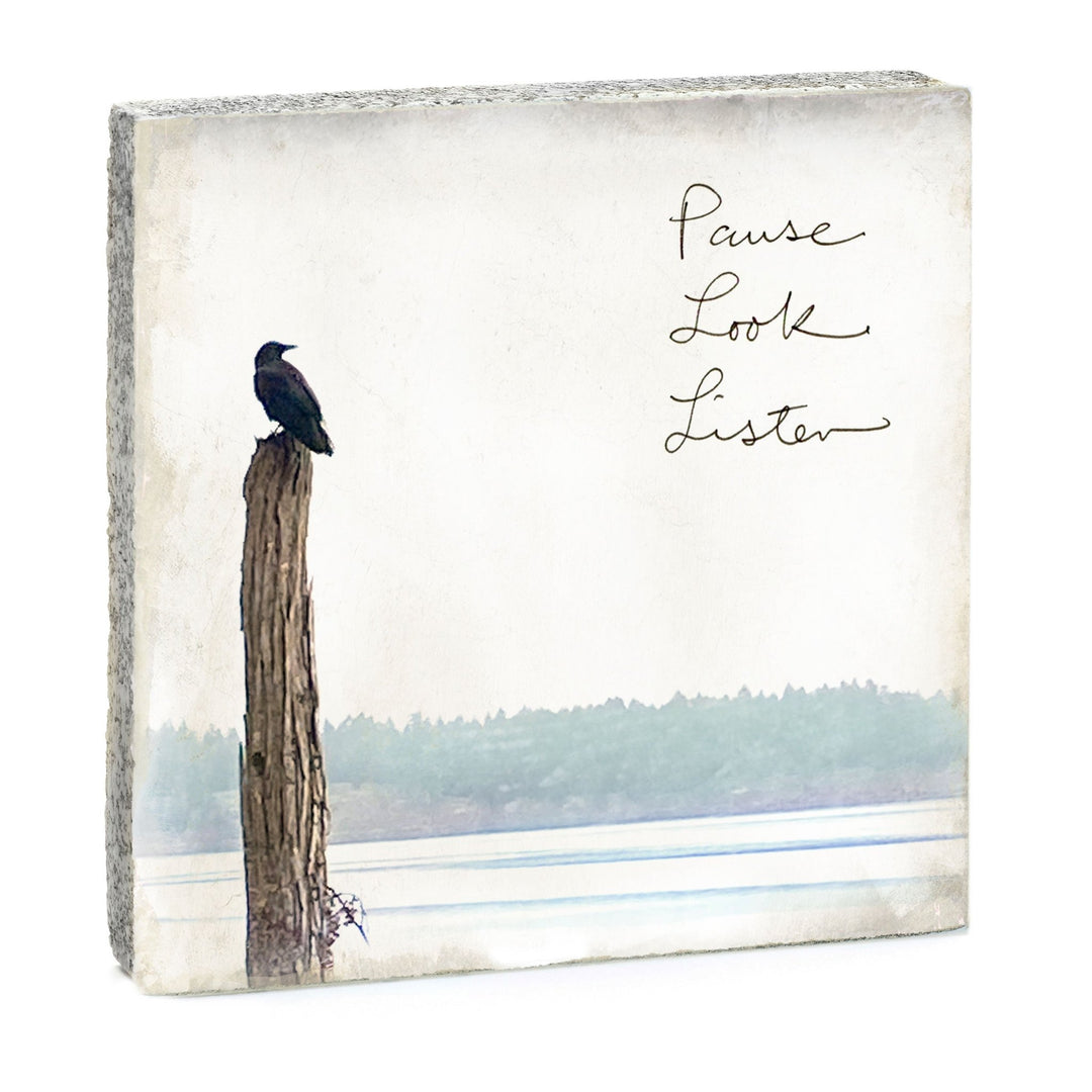 Pause Look Listen Art Block - Cedar Mountain Studios