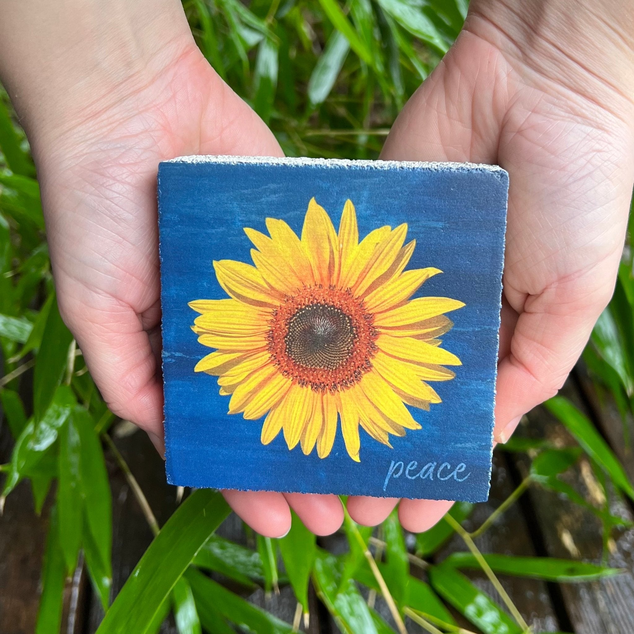 Sunflower of Peace Ukraine | Wall & Shelf Art | Cedar Mountain Studios