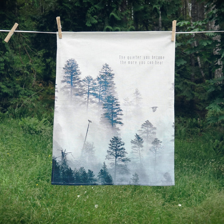 The Quieter You Become Tea Towel - Cedar Mountain Studios